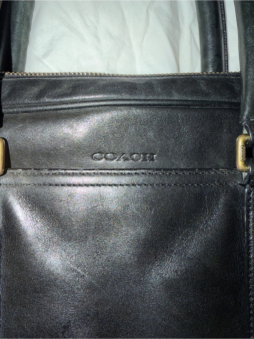 Vintage Coach Leather Briefcase Laptop Bag Black Messenger Work Bag F1269-70777 - Picture 3 of 7